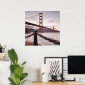 Golden Gate Bridge tegen bergen Poster (Thuiskantoor)