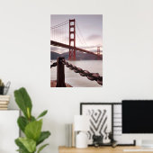 Golden Gate Bridge tegen bergen Poster (Thuiskantoor)