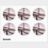 Golden Gate Bridge tegen bergen Ronde Sticker (Vel)