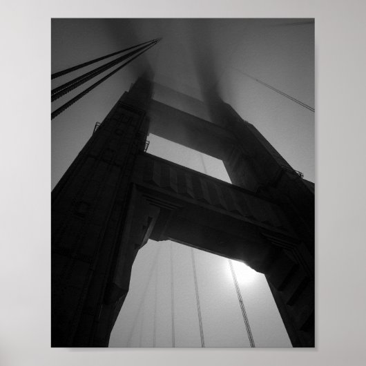 Golden Gate Bridge Tower in Mist - San Francisco Poster (Voorkant)