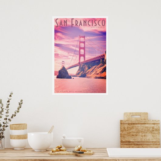  Golden Gate Bridge Travel Poster (Keuken)