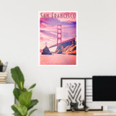  Golden Gate Bridge Travel Poster (Thuiskantoor)