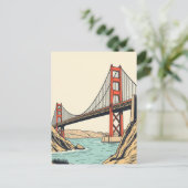 Golden Gate Bridge Travel San Francisco Briefkaart (Staand voorkant)