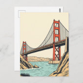 Golden Gate Bridge Travel San Francisco Briefkaart (Voorkant / Achterkant)