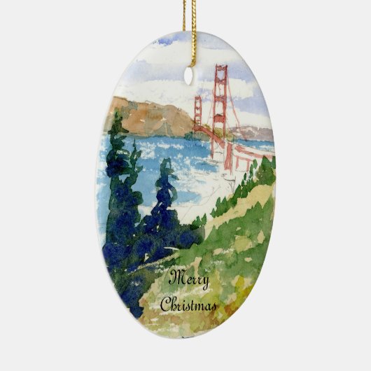 Golden Gate Bridge, tweeslachtig versiering Keramisch Ornament (Rechts)