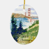 Golden Gate Bridge, tweeslachtig versiering Keramisch Ornament (Voorkant)