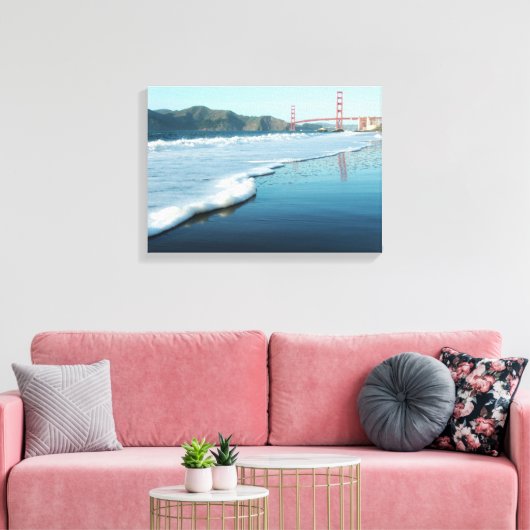 Golden Gate Bridge uit Baker Beach Canvas Afdruk (Insitu (Woonkamer))