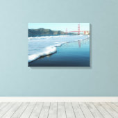 Golden Gate Bridge uit Baker Beach Canvas Afdruk (Insitu (Houten vloer))