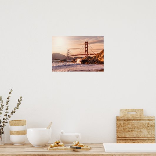 Golden Gate Bridge uit Baker Beach Poster (Keuken)