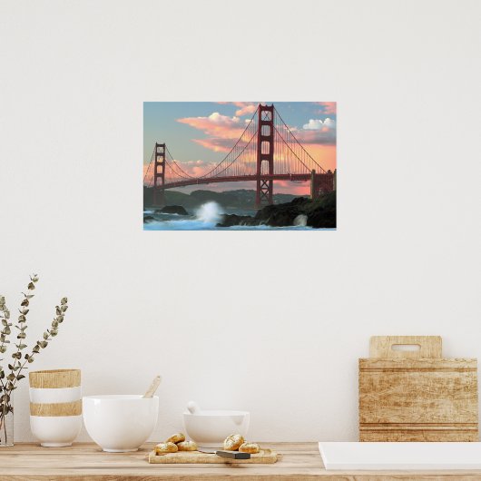 Golden Gate Bridge uit Baker Beach Poster (Keuken)