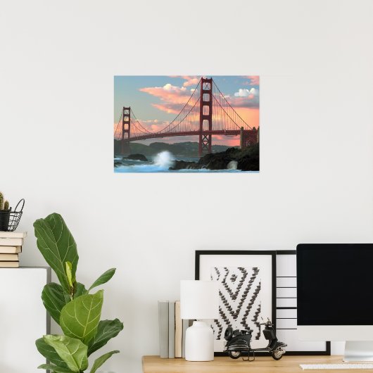 Golden Gate Bridge uit Baker Beach Poster (Thuiskantoor)