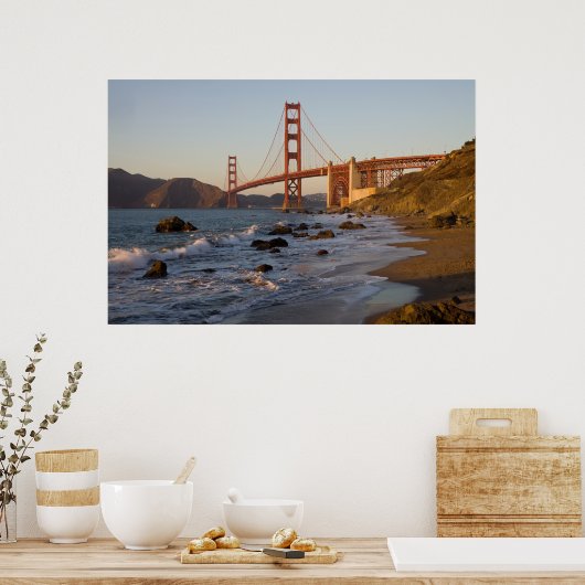 Golden Gate Bridge uit Baker Beach Poster (Keuken)