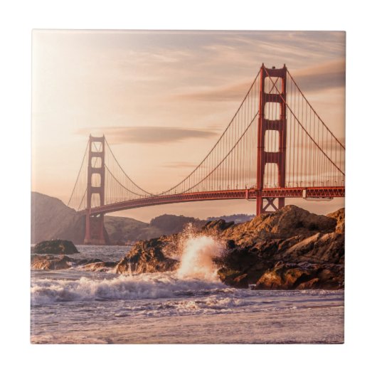 Golden Gate Bridge uit Baker Beach Tegeltje (Voorkant)