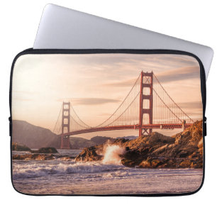 Golden gate bridge van het Strand van Baker Laptop Sleeve