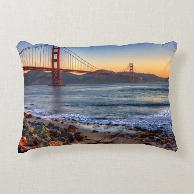 Golden Gate Bridge vanaf de baai van San Francisco Accent Kussen (Voorkant)