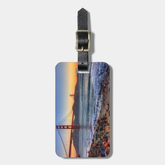 Golden Gate Bridge vanaf de baai van San Francisco Bagagelabel (Voorkant verticaal)