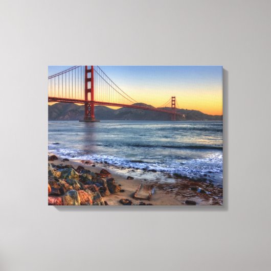 Golden Gate Bridge vanaf de baai van San Francisco Canvas Afdruk (Voorkant)