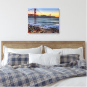 Golden Gate Bridge vanaf de baai van San Francisco Canvas Afdruk (Insitu (Slaapkamer))