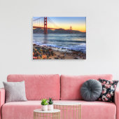 Golden Gate Bridge vanaf de baai van San Francisco Canvas Afdruk (Insitu (Woonkamer))