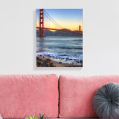 Golden Gate Bridge vanaf de baai van San Francisco Canvas Afdruk (Insitu (Woonkamer))