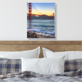 Golden Gate Bridge vanaf de baai van San Francisco Canvas Afdruk (Insitu (Slaapkamer))