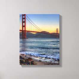Golden Gate Bridge vanaf de baai van San Francisco Canvas Afdruk