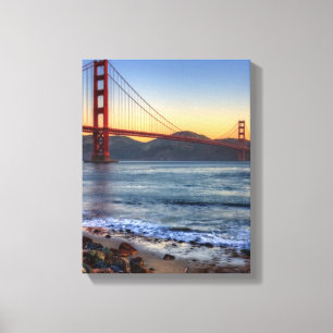 Golden Gate Bridge vanaf de baai van San Francisco Canvas Afdruk