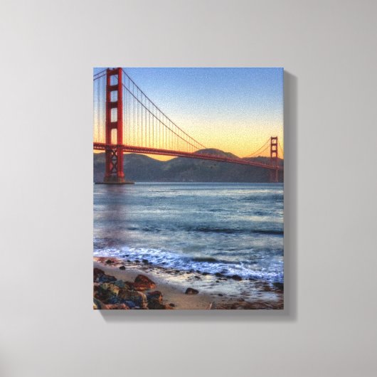 Golden Gate Bridge vanaf de baai van San Francisco Canvas Afdruk (Voorkant)