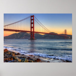 Golden Gate Bridge vanaf de baai van San Francisco Poster