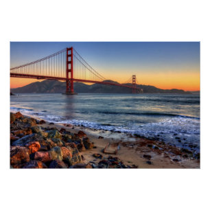 Golden Gate Bridge vanaf de baai van San Francisco Poster
