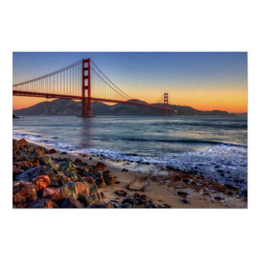 Golden Gate Bridge vanaf de baai van San Francisco Poster (Voorkant)