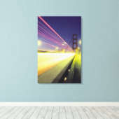 Golden Gate Bridge, verkeerslichten, San Canvas Afdruk (Insitu (Houten vloer))