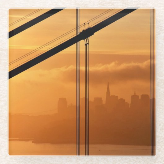 Golden Gate Bridge voor de San Francisco Glazen Onderzetter (Voorkant)