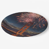 Golden Gate Bridge vuurwerk onafhankelijkheidsdag, Papieren Bordje (Gekanteld)