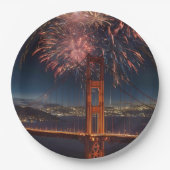 Golden Gate Bridge vuurwerk onafhankelijkheidsdag, Papieren Bordje (Voorkant)