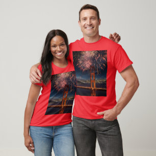 Golden Gate Bridge vuurwerk onafhankelijkheidsdag, T-shirt