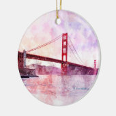 Golden Gate Bridge waterverf in San Francisco Keramisch Ornament (Links)