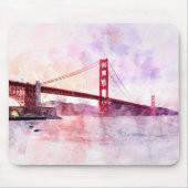 Golden Gate Bridge waterverf in San Francisco Muismat (Voorkant)