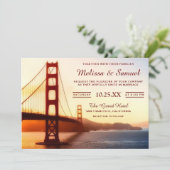 Golden Gate Bridge Wedding-uitnodiging Kaart (Staand voorkant)