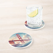 Golden Gate Bridge zandsteen Zandsteen Onderzetter (Zijkant)