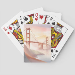 Golden Gate Bridge | Zonsopgang Mooie Aquarel Pokerkaarten