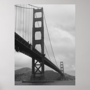 Golden Gate Bridge (zwart-wit) Poster