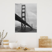 Golden Gate Bridge (zwart-wit) Poster (Keuken)