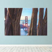 Golden Gate brug door cipressen Canvas Afdruk (Insitu (Houten vloer))