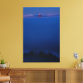 Golden Gate-brug in mist 's nachts Canvas Afdruk (Insitu (Woonkamer))