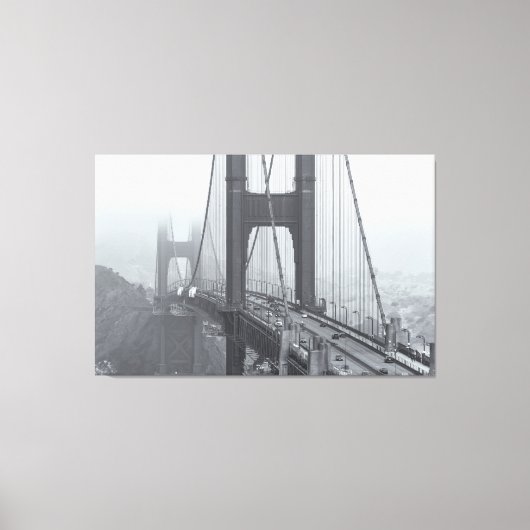 Golden Gate bw Canvas Afdruk (Voorkant)
