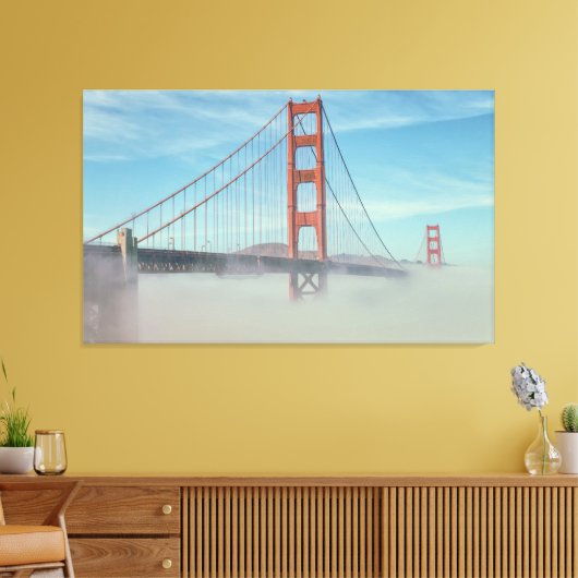 Golden Gate en mist Canvas Afdruk (Insitu (Woonkamer))