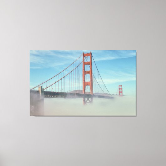 Golden Gate en mist Canvas Afdruk (Voorkant)