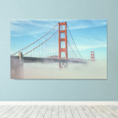 Golden Gate en mist Canvas Afdruk (Insitu (Houten vloer))
