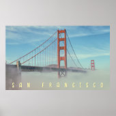 Golden Gate en mist Poster (Voorkant)